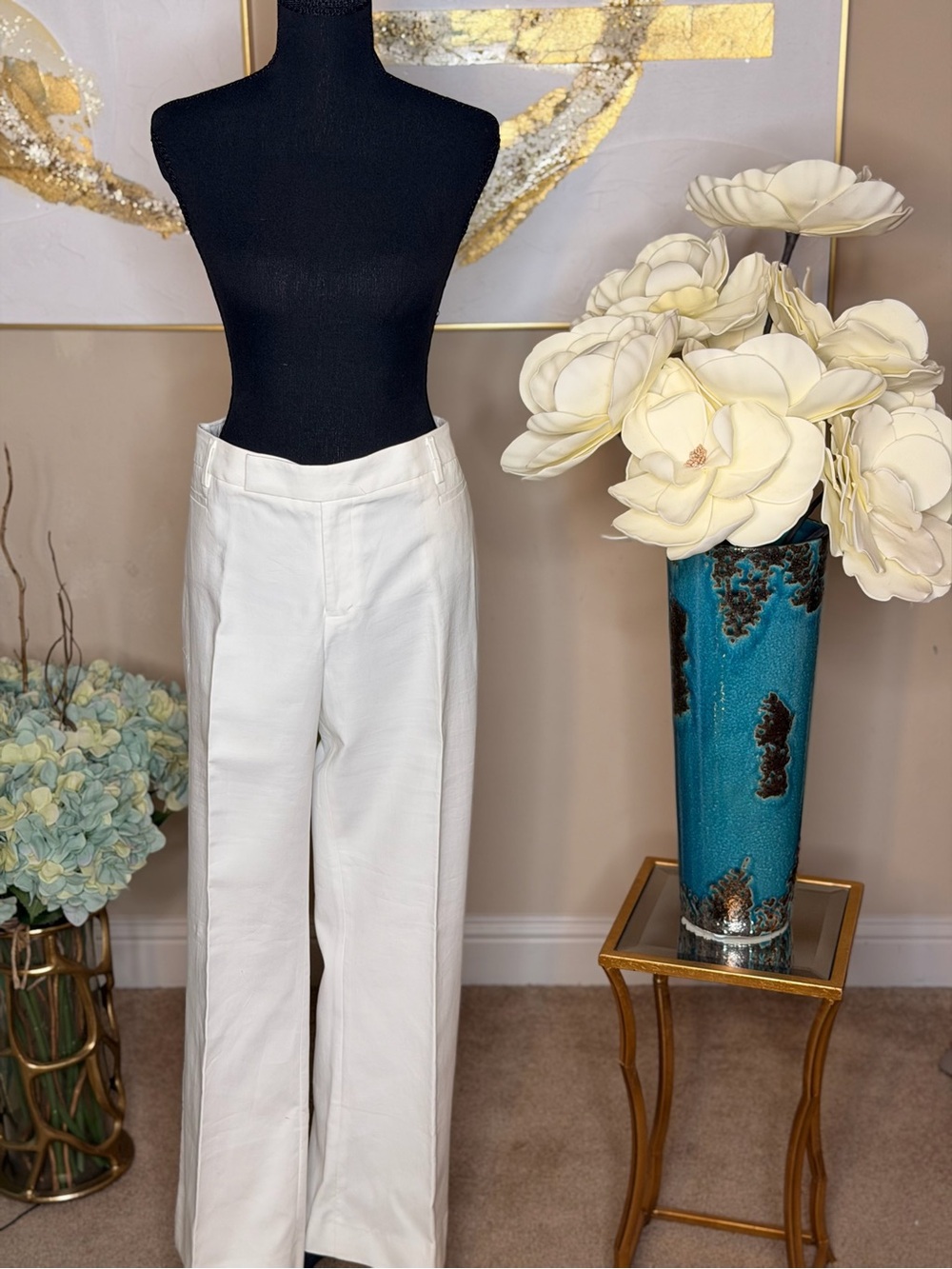 GAP White Wide Leg High-Rise Pants